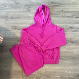 Pink Hoodie and Sweatpants Set